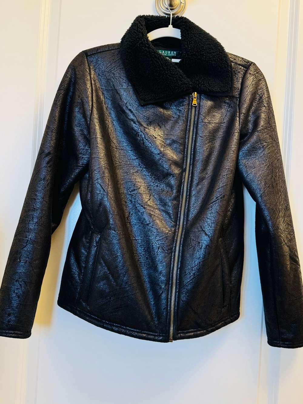 Ralph Lauren Black Faux Leather Jacket